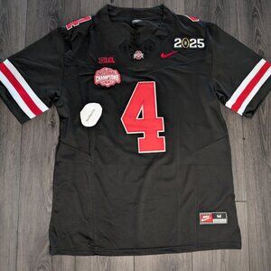 Jeremiah Smith #4 Ohio Buckeyes 🏈 2025 BLACKOUT Natty Champs Jersey Men's Sizes